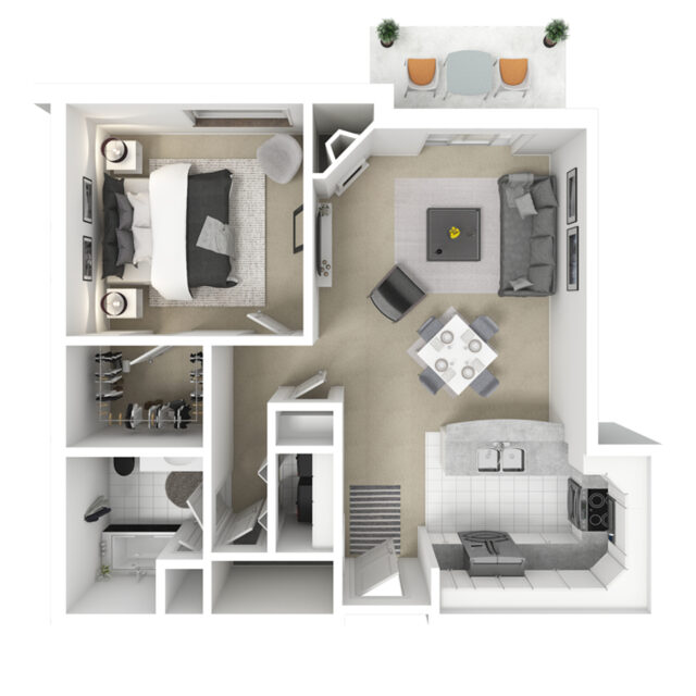 Elm One Bedroom Floorplan