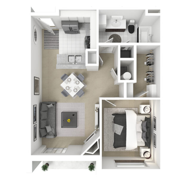 Oak One Bedroom Floorplan