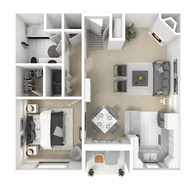 Birch One Bedroom Floorplan