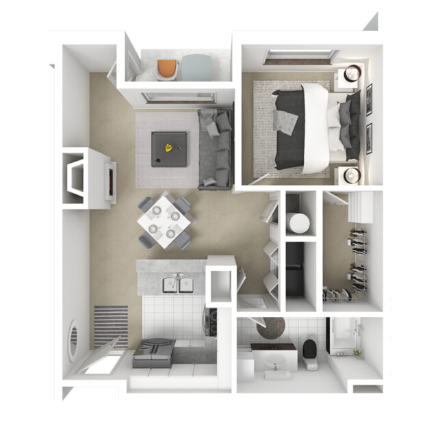 Willow One Bedroom Floorplan