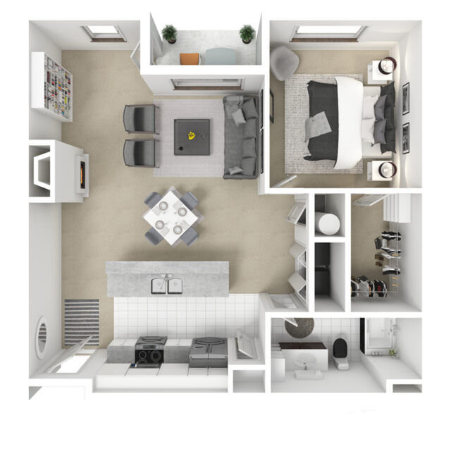 Gingko One Bedroom Floorplan